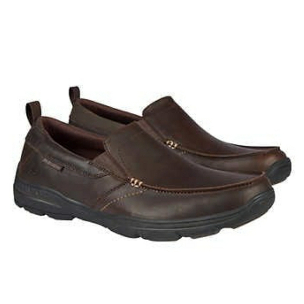 Skechers men's leather slip on shoes